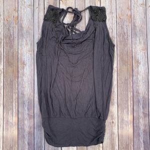 Forever 21 Taupe Metal Chain Top